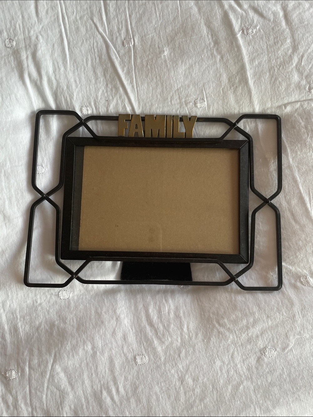Black Metal Family Picture Frame 4x6 Geometric Modern Industrial Photo Frame